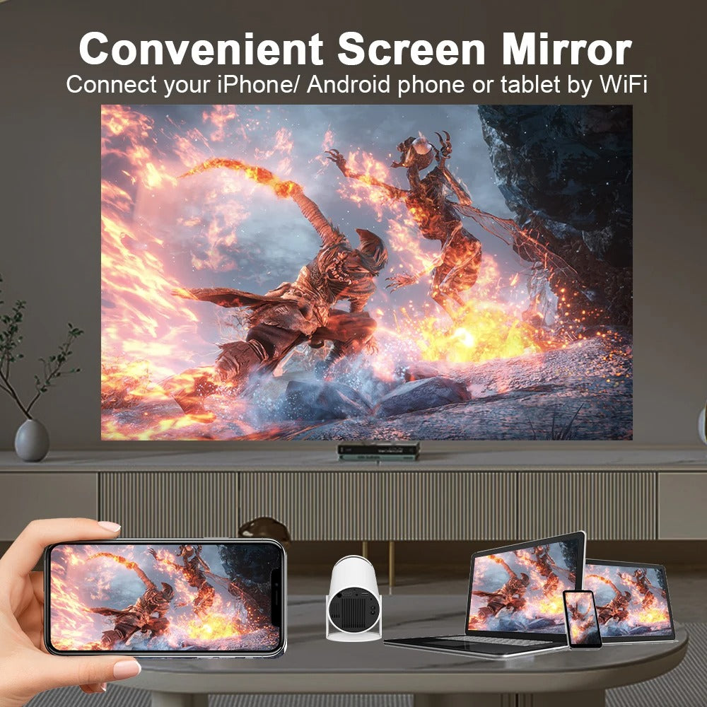 Projector Pro 4K Android 11 Dual Wifi6 260ANSI All winner H713 BT5.0 1080P 1280*720P Home Cinema Outdoor, indoor Projector