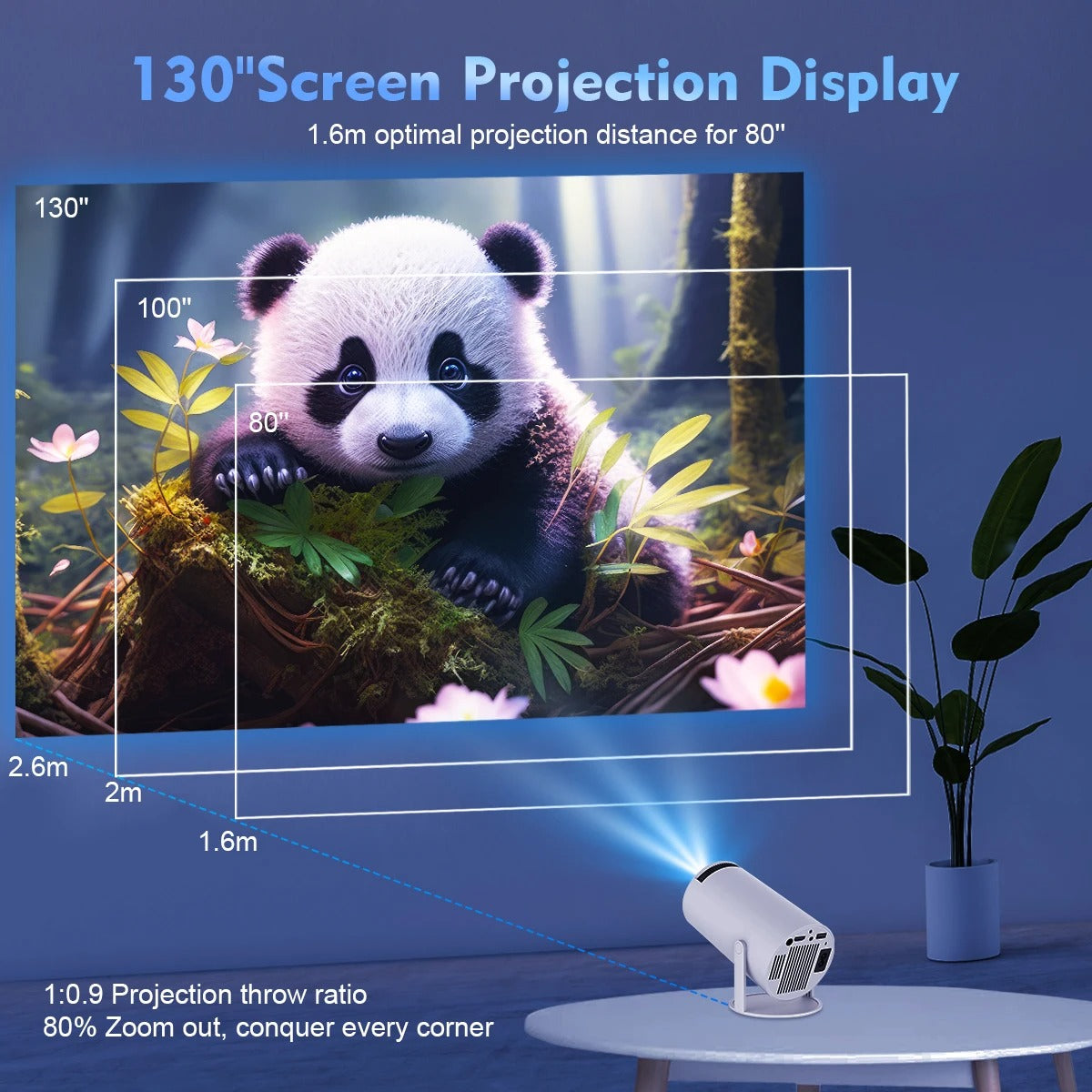 Projector Pro 4K Android 11 Dual Wifi6 260ANSI All winner H713 BT5.0 1080P 1280*720P Home Cinema Outdoor, indoor Projector