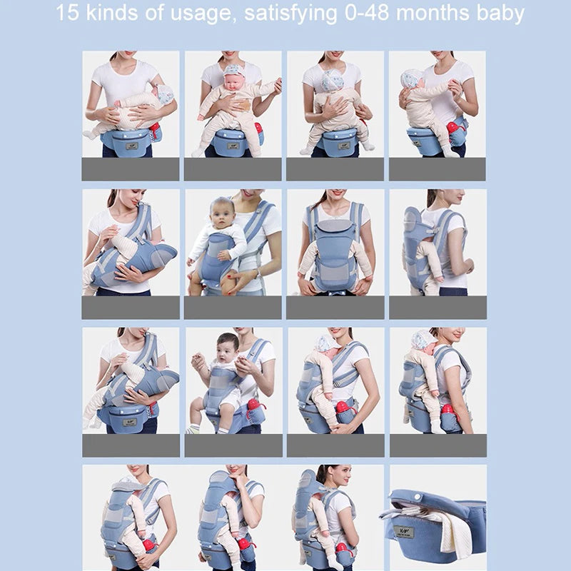 Newborn Baby Carrier Backpack - Front Facing Hipseat Sling for Comfortable Travel
