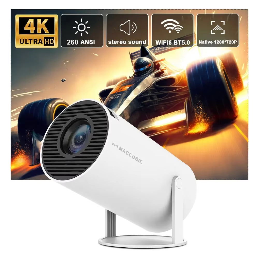 Projector Pro 4K Android 11 Dual Wifi6 260ANSI All winner H713 BT5.0 1080P 1280*720P Home Cinema Outdoor, indoor Projector