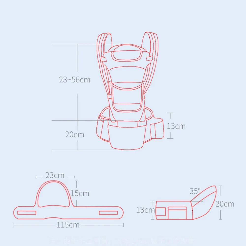 Newborn Baby Carrier Backpack - Front Facing Hipseat Sling for Comfortable Travel