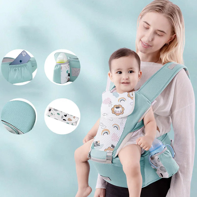 Newborn Baby Carrier Backpack - Front Facing Hipseat Sling for Comfortable Travel