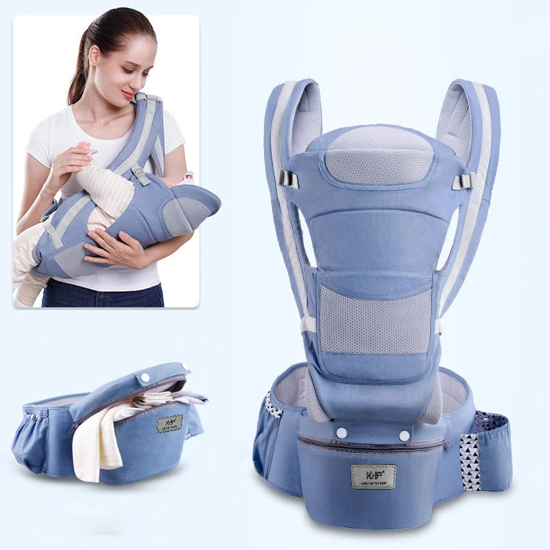  Newborn Baby Carrier Backpack - Front Facing Hipseat Sling for Comfortable Travel