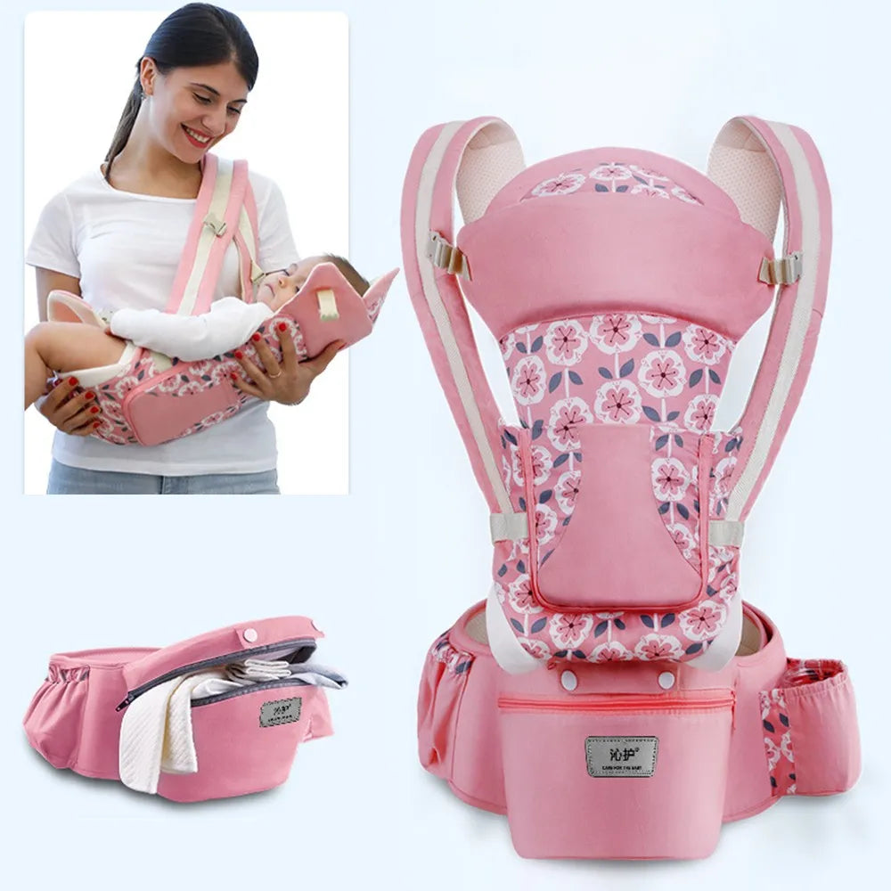  Newborn Baby Carrier Backpack - Front Facing Hipseat Sling for Comfortable Travel