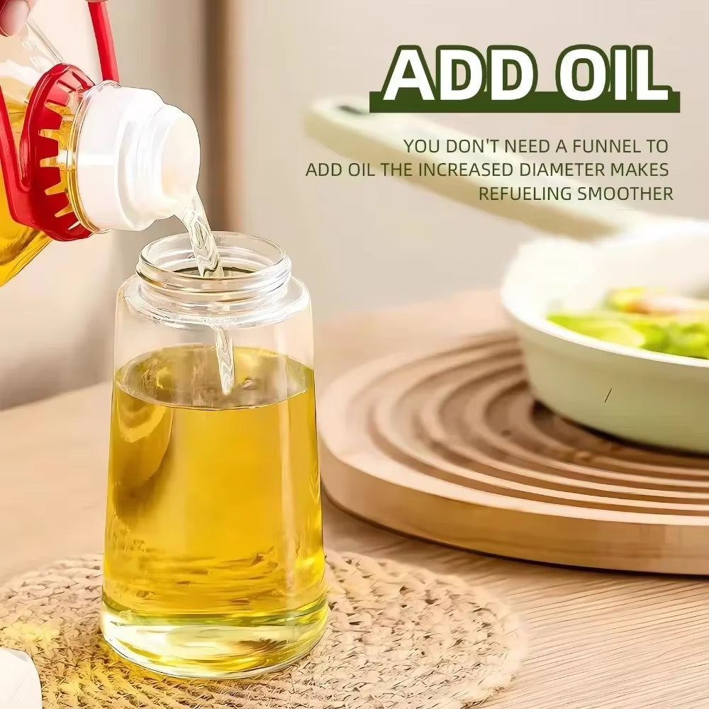 Elevate Your Cooking with the 2-in-1 Olive Oil Dispenser Bottle - 500ml Plastic Oil Sprayer for Effortless Cooking, BBQ, and Baking!