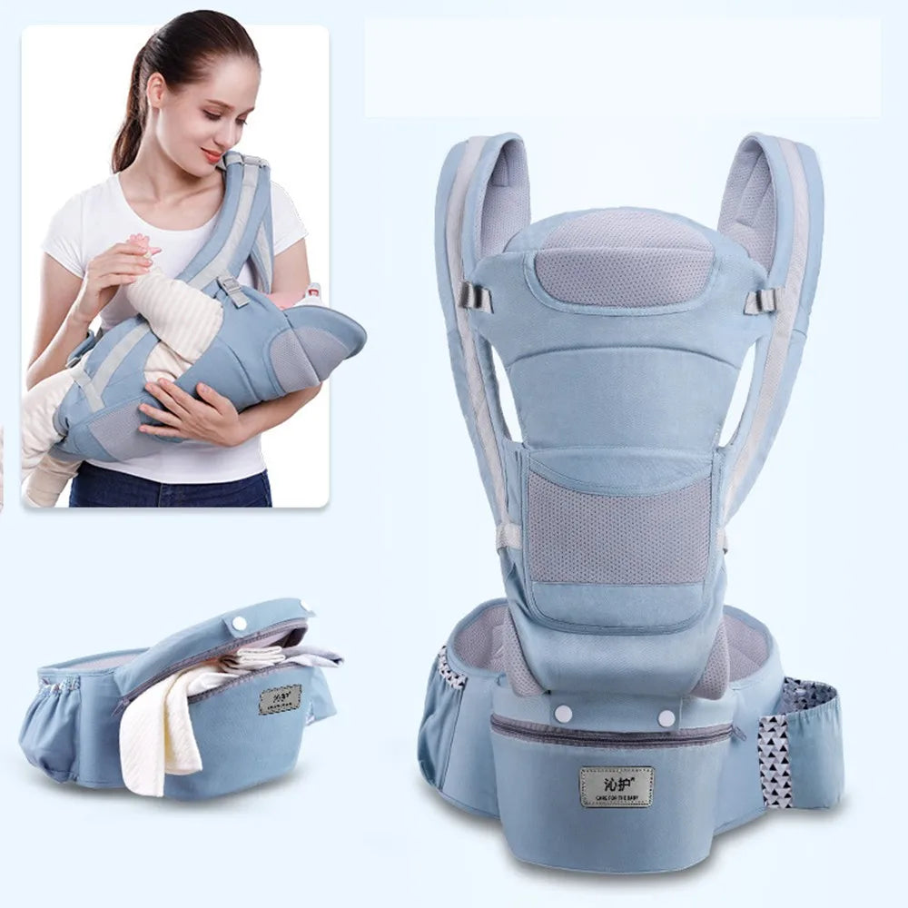  Newborn Baby Carrier Backpack - Front Facing Hipseat Sling for Comfortable Travel