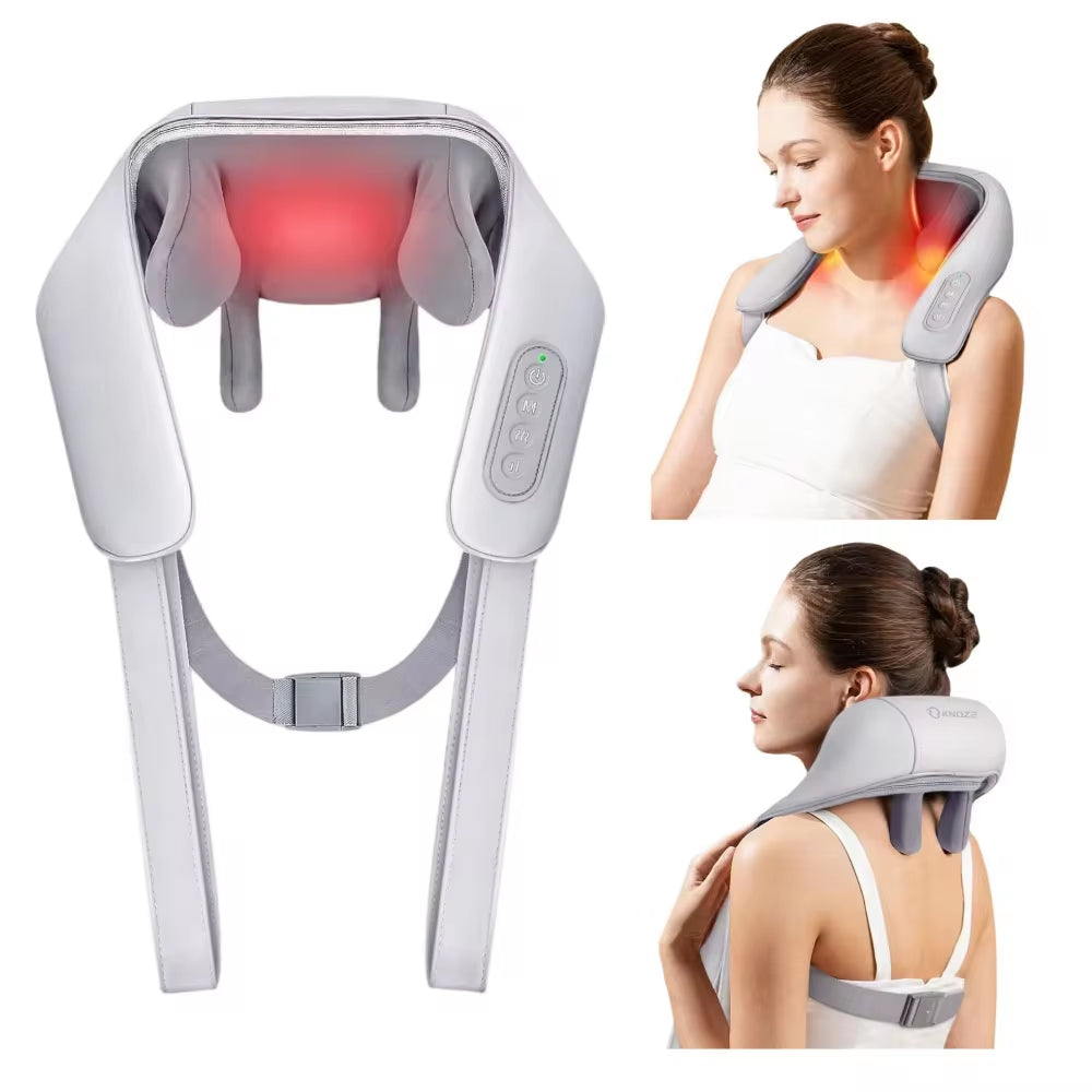  Portable Mini Relaxer Dredge Kneading Smart Electric Wrap Heated Trapezius Muscle Neck Multifunctional Shiatsu Massage Shawl