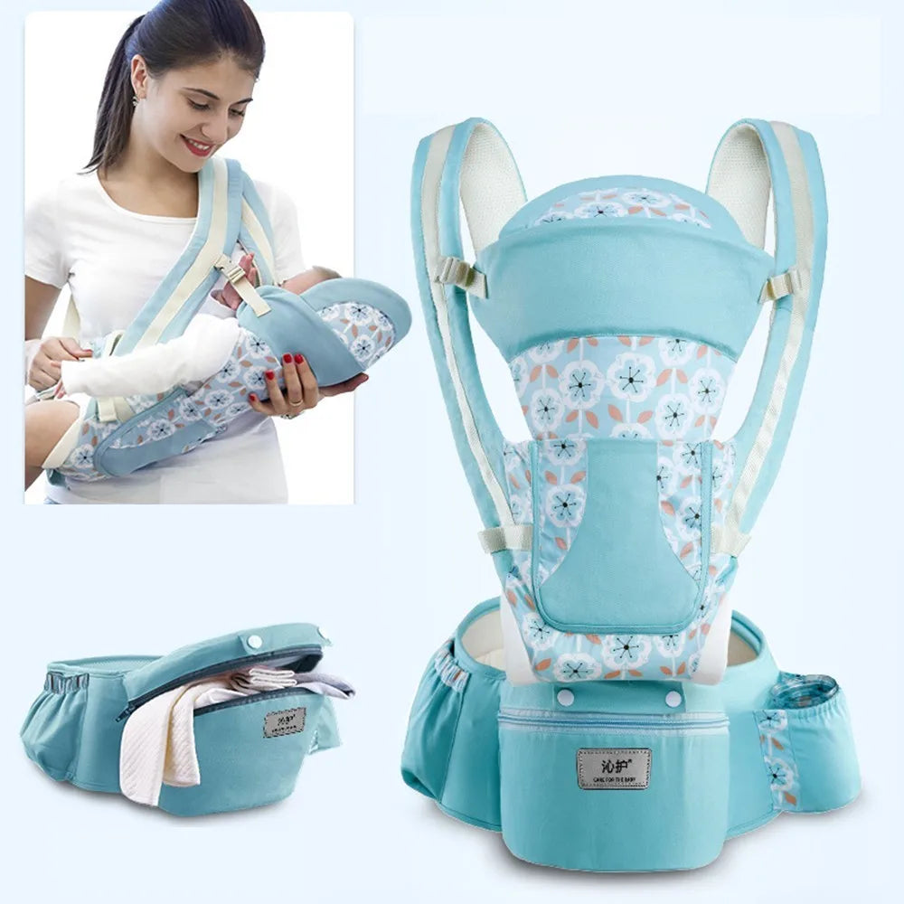  Newborn Baby Carrier Backpack - Front Facing Hipseat Sling for Comfortable Travel