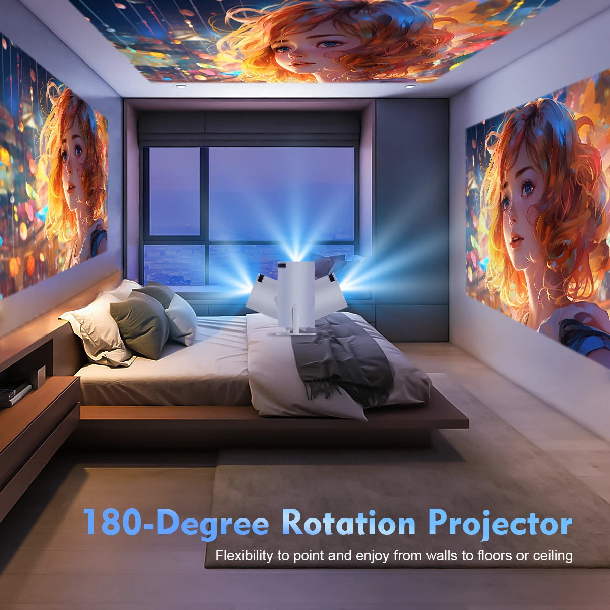 Projector Pro 4K Android 11 Dual Wifi6 260ANSI All winner H713 BT5.0 1080P 1280*720P Home Cinema Outdoor, indoor Projector