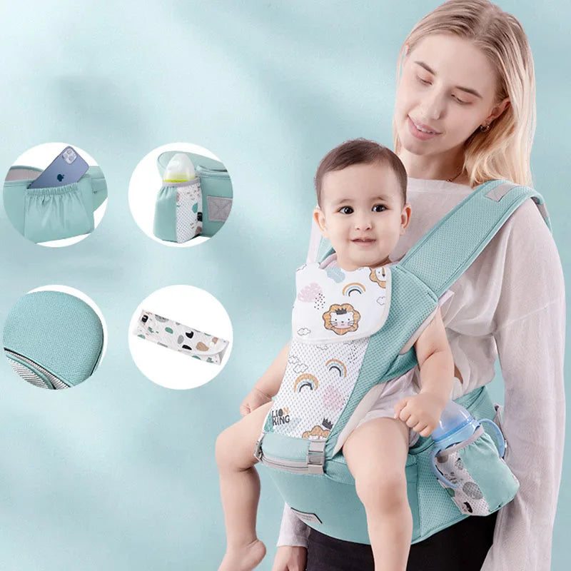  Newborn Baby Carrier Backpack - Front Facing Hipseat Sling for Comfortable Travel