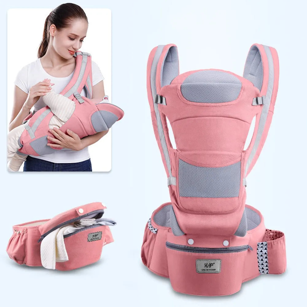  Newborn Baby Carrier Backpack - Front Facing Hipseat Sling for Comfortable Travel