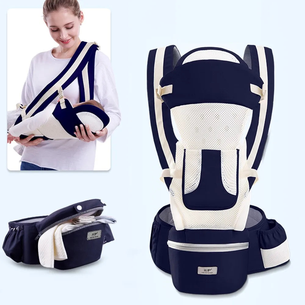  Newborn Baby Carrier Backpack - Front Facing Hipseat Sling for Comfortable Travel