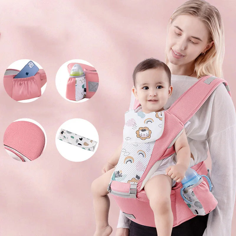  Newborn Baby Carrier Backpack - Front Facing Hipseat Sling for Comfortable Travel