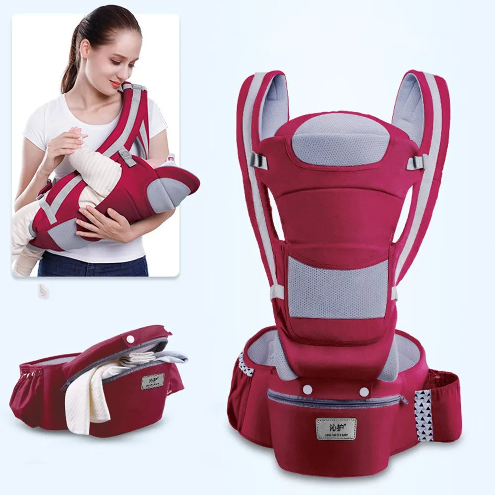  Newborn Baby Carrier Backpack - Front Facing Hipseat Sling for Comfortable Travel