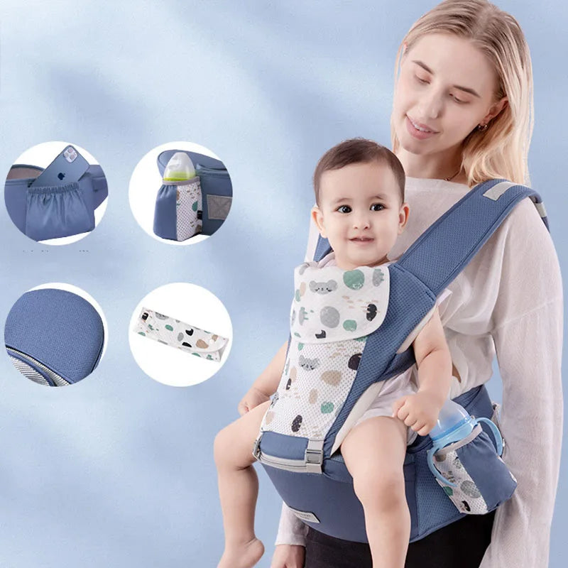  Newborn Baby Carrier Backpack - Front Facing Hipseat Sling for Comfortable Travel