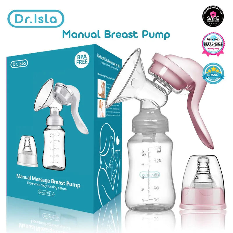 Manual Breast Pump - BPA Free Milk Suction Bottle for Easy Feeding and Postpartum Care