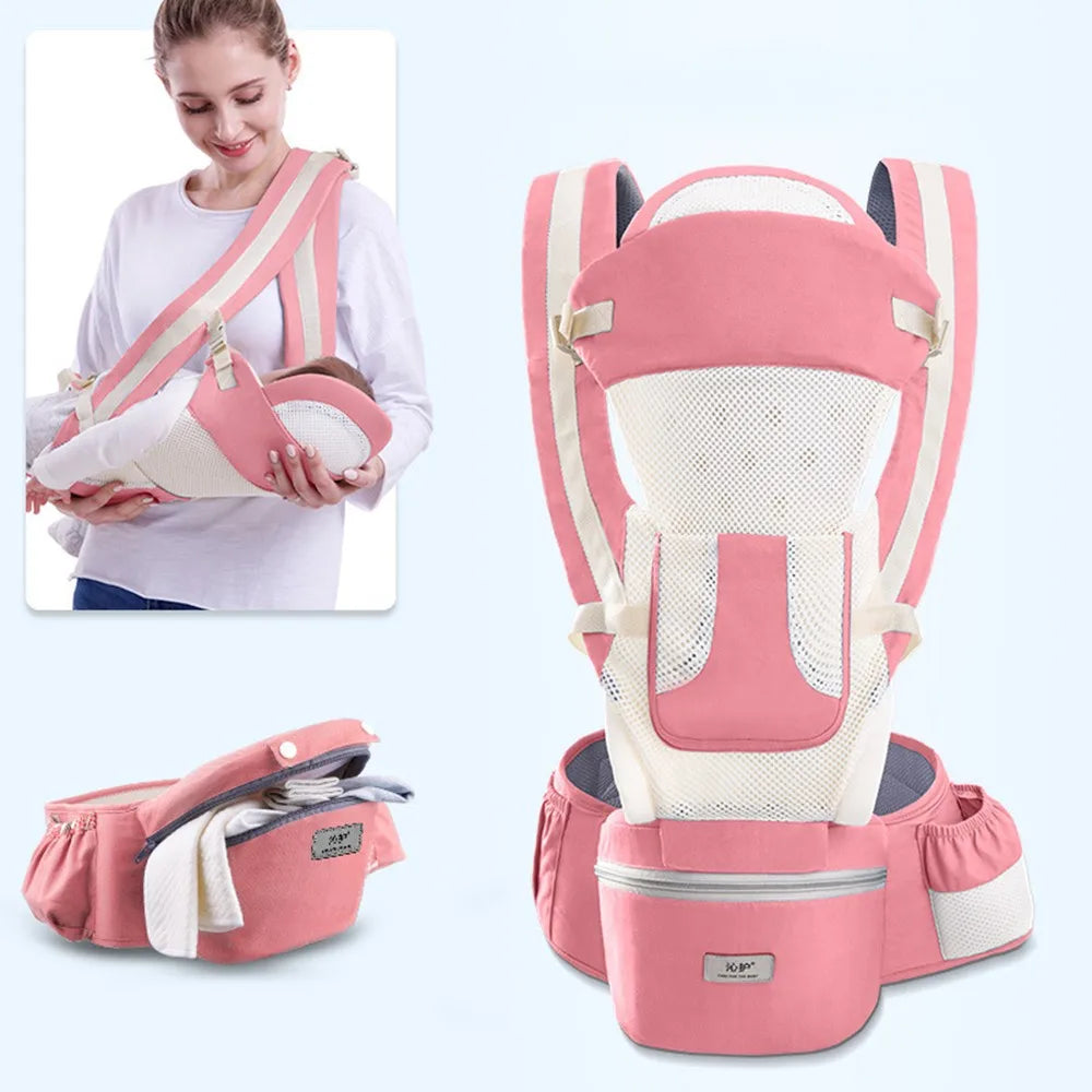  Newborn Baby Carrier Backpack - Front Facing Hipseat Sling for Comfortable Travel