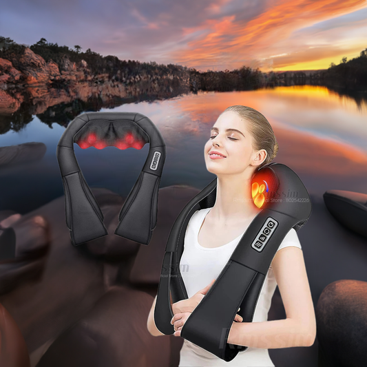 Neck and Shoulder Massager Heated Back Massager U Shape Deep Kneading Electric Massage Pillow for Neck Waist Leg Body